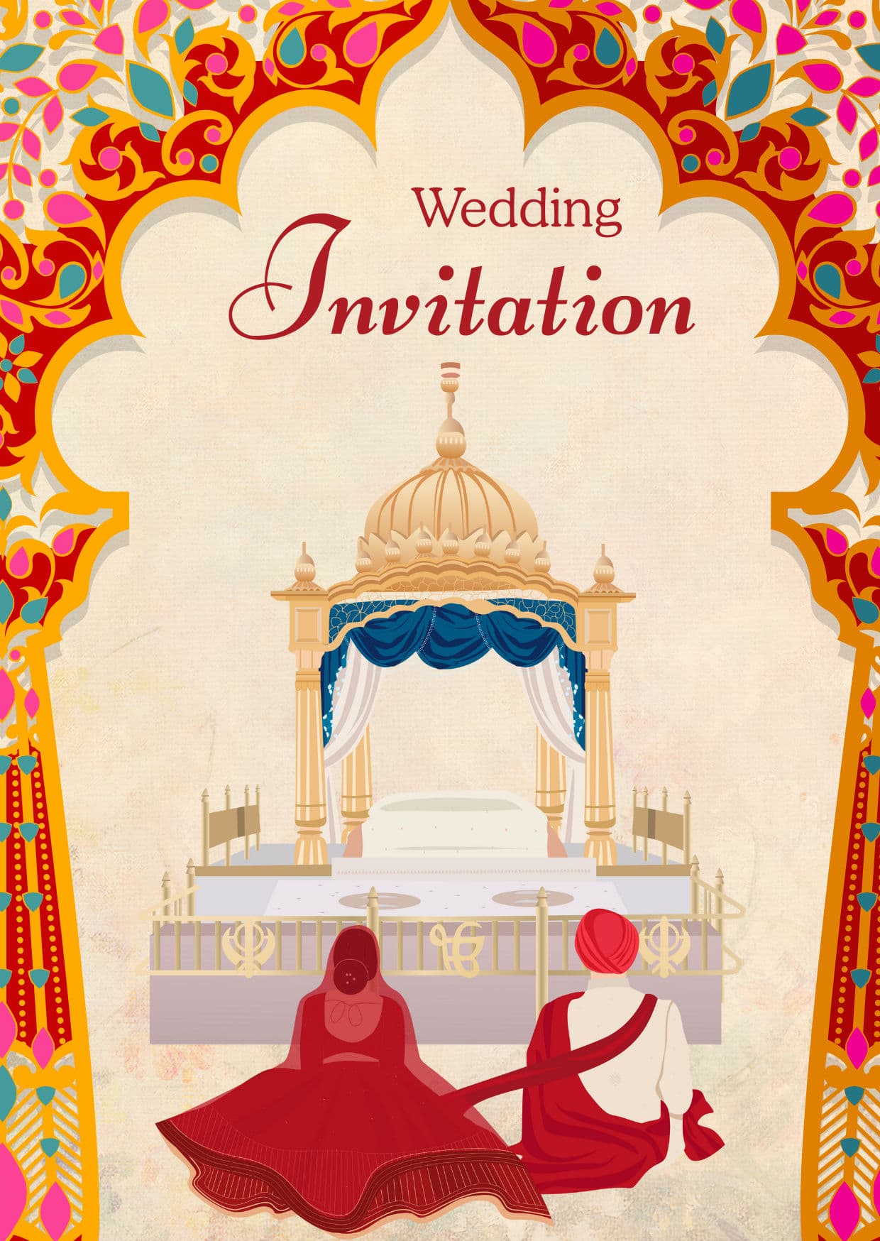 Traditional Sikh Wedding Invitation – Royal Theme
